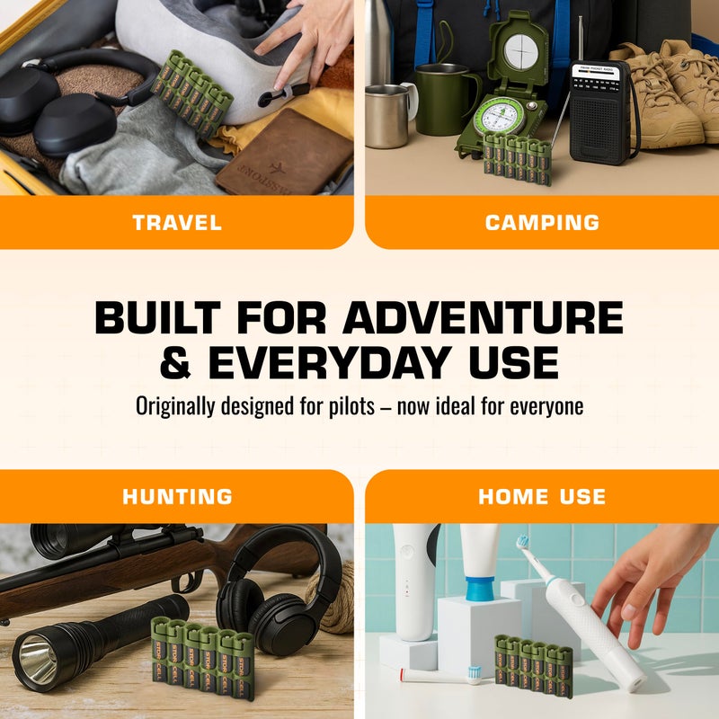 Storacell AAA Battery Storage Caddy by Storacell, Military Green, Holds 6 Batteries (Not included) - Image 3